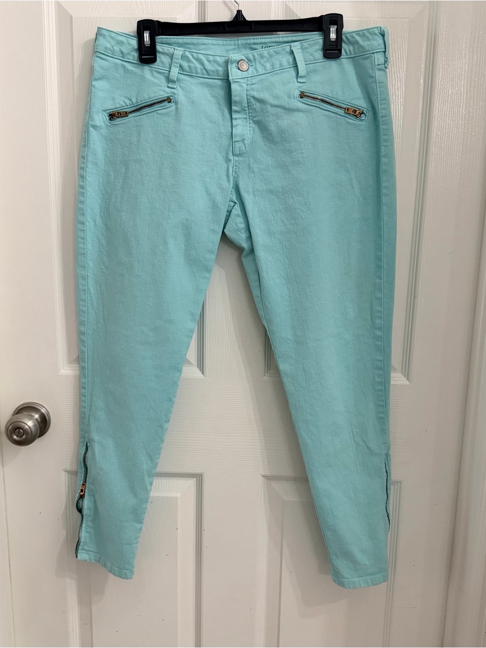 Tommy Girl Mint Green Skinny Jeans with Ankle & Pocket Zips